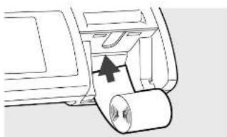 Diagram of a car interior showing a roller being inserted into a vehicle (no text or symbols present)