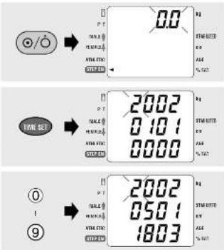 TANITA BC-418 - Setting the date and time - 2