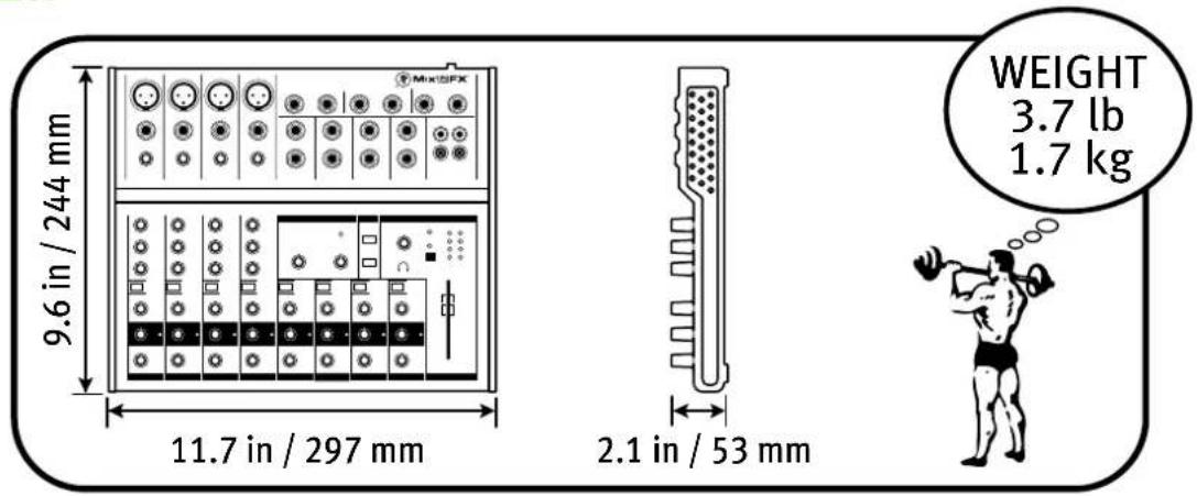 9.6 in / 244 mm 11.7 in / 297 mm 2.1 in / 53 mm WEIGHT 3.7 lb 1.7 kg