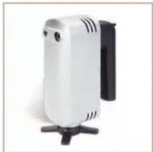 White and black electric heater device with a spool base (no visible text or symbols)