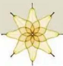 Symmetrical geometric flower-like pattern with eight petals and radial symmetry (no text or symbols)