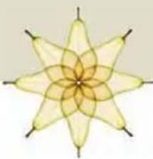 Symmetrical geometric flower-like pattern with eight petals and central hub (no text or symbols)