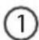 Simple circular diagram with a vertical line and two concentric circles, no text or symbols present.