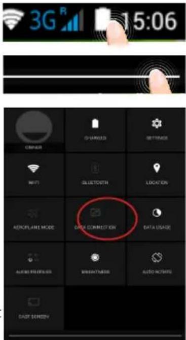 3G R 15:06 CIRCUER CHARGED SETTAGE NEFT ELECTOOTH LOCATION AEROPLANE MODE DATA CONNECTION DATA USAGE AUTO PRINTING BREADNESS AUTO OUTPUTS DASH SCREEN