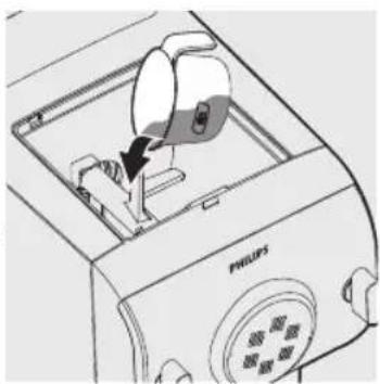 Line drawing of a Philips blender oven with a handle and control panel (no text or symbols)