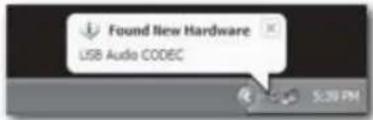 Found New Hardware USB Audio CODEC 5:30 PM