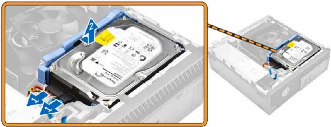 DELL Precision Tower 3420 - Retrait de l'ensemble de disque dur - 1