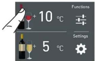 + 10 °C + 5 °C Functions Settings