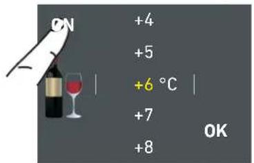 ON +4 +5 +6 °C +7 +8 OK
