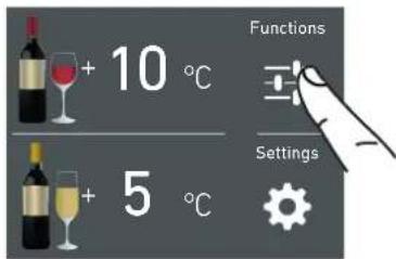 Functions + 10 °C Settings + 5 °C