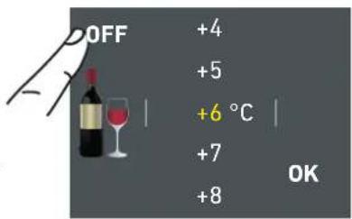 OFF +4 +5 +6 °C +7 +8 OK
