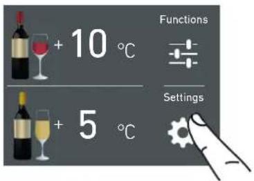 + 10 °C + 5 °C Functions Settings