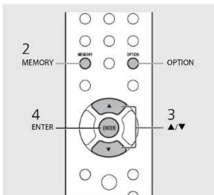 2 MEMORY MEMORY OPTION OPTION 4 ENTER ENTER 3 ▲/▼