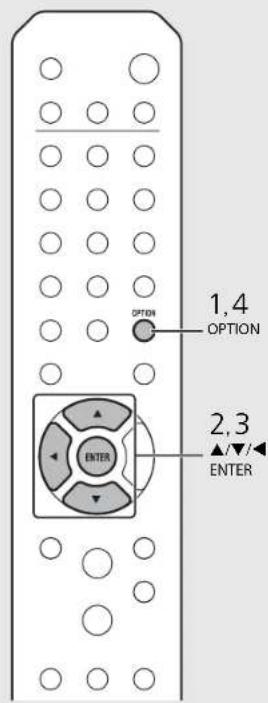 OPTION 1,4 OPTION 2,3 ▲/▼/ ENTER ENTER