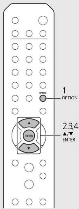 1 OPTION OPTION 2,3,4 ▲/▼ ENTER ENTER