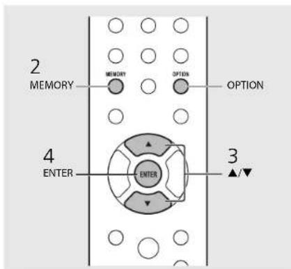 2 MEMORY MEMORY OPTION OPTION 4 ENTER ENTER 3 ▲/▼
