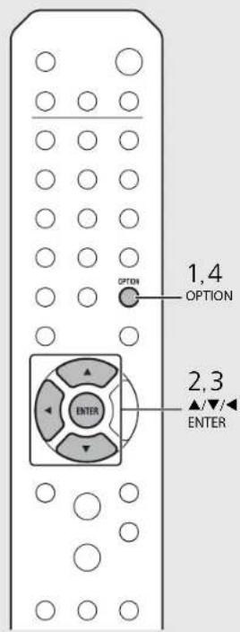 1,4 OPTION OPTION 2,3 ▲/▼/ ENTER ENTER