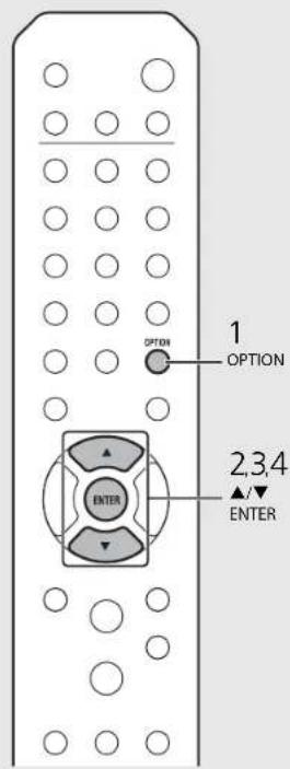 1 OPTION OPTION 2,3,4 ▲/▼ ENTER ENTER
