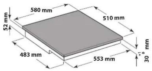52 mm 580 mm 510 mm 483 mm 553 mm 30° mm