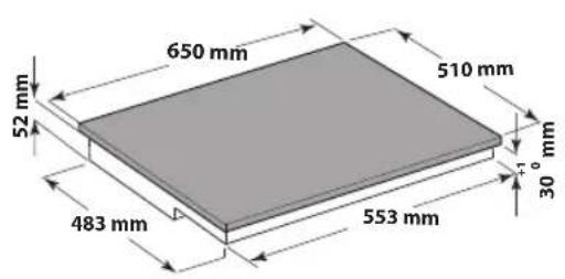 650 mm 52 mm 483 mm 553 mm 510 mm 30° mm