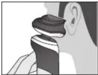 Side profile illustration of a person's ear and an ear with a cup (no text or symbols).