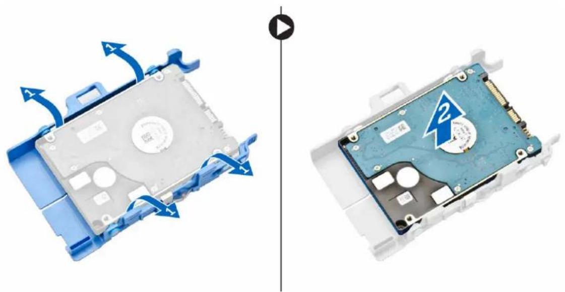 DELL OptiPlex 3040m - Retirez le disque dur de son support. - 1
