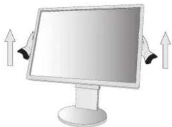 NEC MultiSync EA305WMi - Élévation et abaissement de l'écran du moniteur - 1