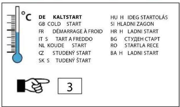 DE KALTSTART GB COLD START FR DÉMARRAGE À FROID IT S TART A FREDDO NL KOUDE START CZ STUDENÝ START SK S TUDENÝ ŠTART HU H IDEG STARTOLÁS SI HLADNI ZAGON HR H LADNI START BG CTYDEH CTAPT RO STARTLA RECE BA H LADNI START 3