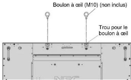 Boulon à œil (M10) (non inclus) Trou pour le boulon à œil