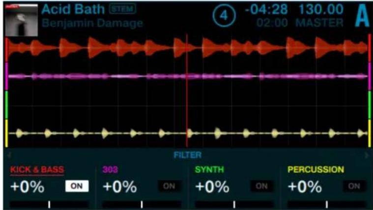 Acid Bath STEM Benjamin Damage -04:28 130.00 A 02:00 MASTER FILTER KICK & BASS +0% ON 303 +0% ON SYNTH +0% ON PERCUSSION +0% ON