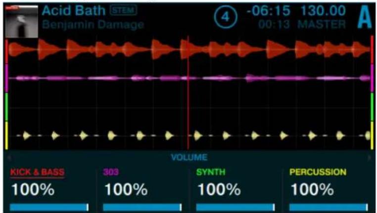 Acid Bath STEM Benjamin Damage 4 -06:15 130.00 A 00:13 MASTER VOLUME KICK & BASS 303 SYNTH PERCUSSION 100% 100% 100% 100%