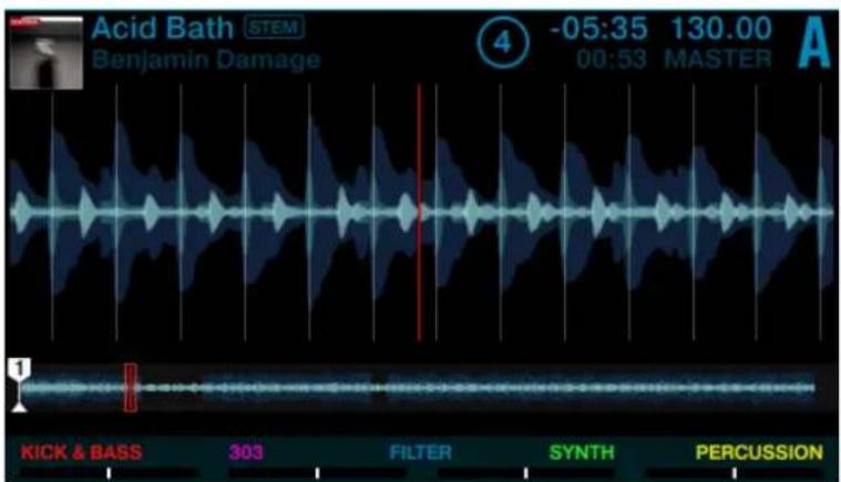 Acid Bath STEM Benjamin Damage -05:35 130.00 A 00:53 MASTER KICK & BASS 303 FILTER SYNTH PERCUSSION