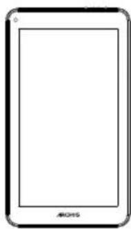 Front view of a blank tablet device with no visible text or symbols on the screen or body.