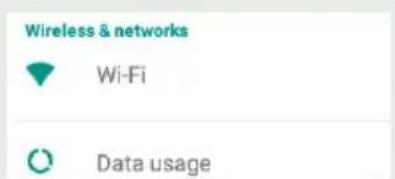 Wireless & networks Wi-Fi Data usage