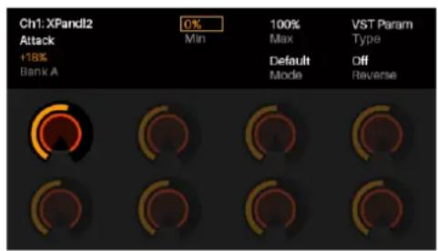 Ch1: XPandl2 Attack +18% Bank A 0% Min 100% Max Default Mode VST Param Type Off Reverse
