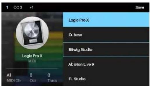 1 CC 3 +1 Logic Pro X Cubese Bitwig Studio Ablaton Live 9 Fl. Studio A1 0 0 MIDI Ch Oct Trans