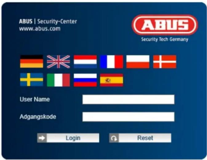 ABUS | Security-Center www.abus.com ABUS Security Tech Germany User Name Adgangskode Login Reset