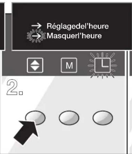 Réglage de l'heure. Masquer l'heure. 2.