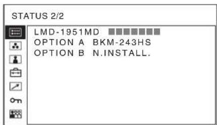 STATUS 2/2 LMD-1951MD ■■■■■■■■ OPTION A BKM-243HS OPTION B N.INSTALL.