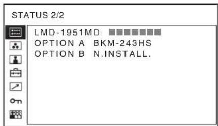 STATUS 2/2 LMD-1951MD ■■■■■■■■ OPTION A BKM-243HS OPTION B N.INSTALL.