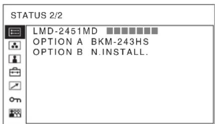 STATUS 2/2 LMD-2451MD OPTION A BKM-243HS OPTION B N.INSTALL.