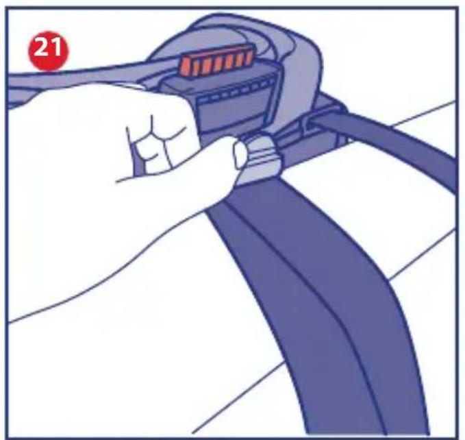 Illustration of a hand inserting cable into a connector (no text or symbols visible)