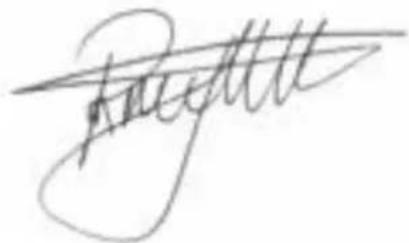 Handwritten signature or scribble on a line, possibly a signature or autograph