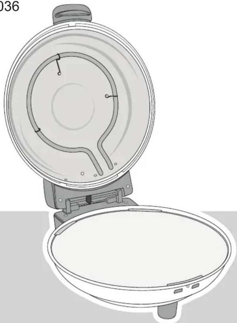 Line drawing of a kitchen appliance with a lid and side-mounted stand (no text or symbols)