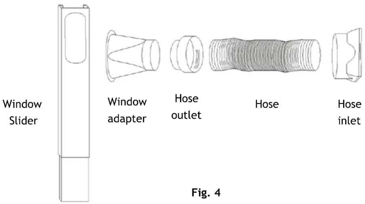 Window Slider Window adapter Hose outlet Hose Hose inlet Fig. 4