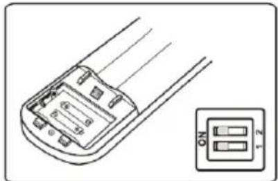 Diagram of a remote control device with two ports and wiring, no text or symbols present
