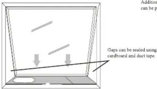 Addition can be p Gaps can be sealed using cardboard and duct tape.