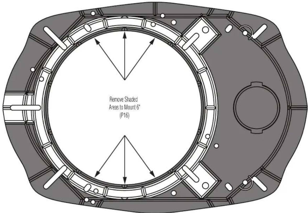 Remove Shaded Areas to Mount 6" (P16)