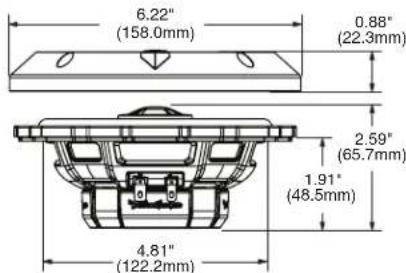6.22" (158.0mm) 0.88" (22.3mm) 2.59" (65.7mm) 1.91" (48.5mm) 4.81" (122.2mm)