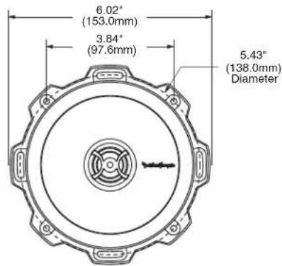 6.02" (153.0mm) 3.84" (97.6mm) 5.43" (138.0mm) Diameter